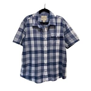 ST. JOHN'S BAY Men's VTG Blue & White Button Down Collared Shirt Size XL